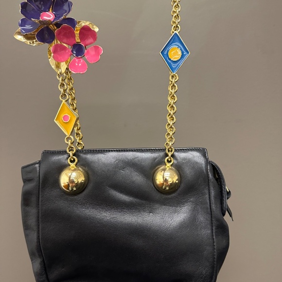 Vintage VERSACE SS/1991 bag with enamel flower chain - Picture 2 of 4